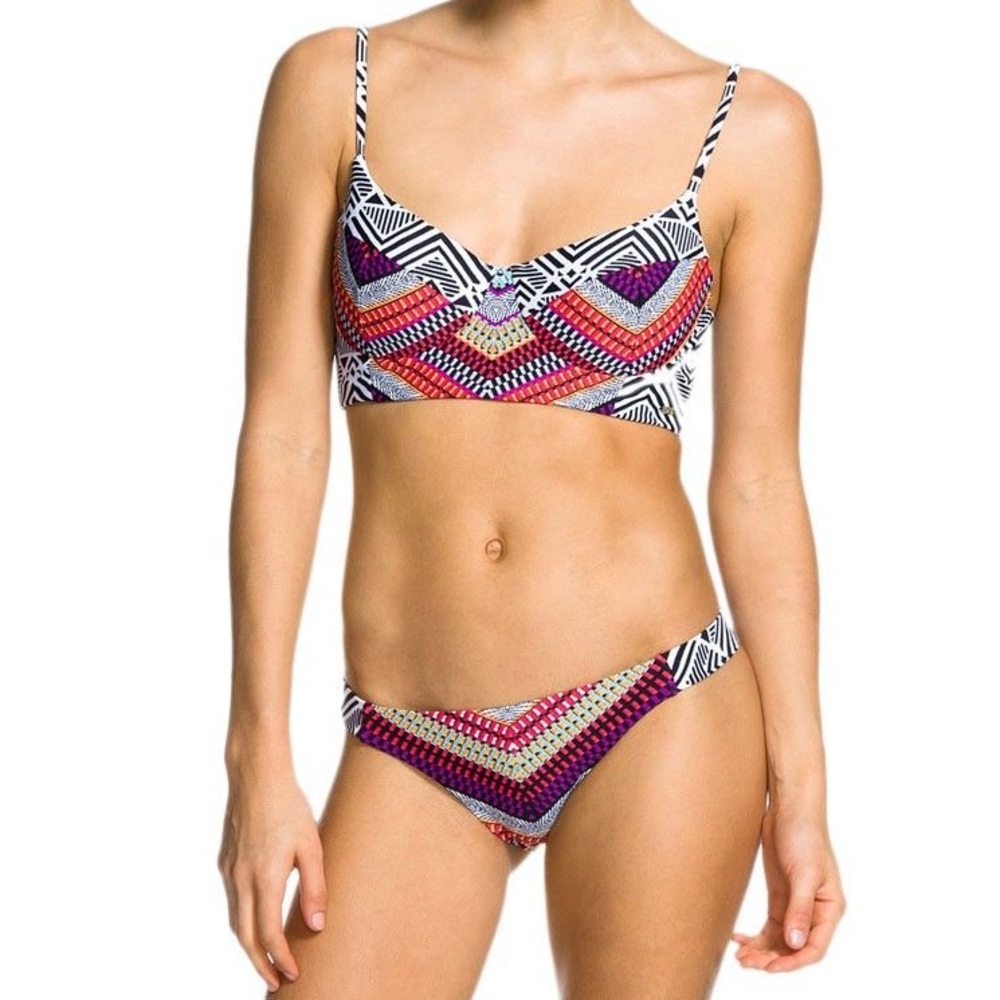 Roxy Boho Babe Longline Bikini & Rev Surfer Bottom